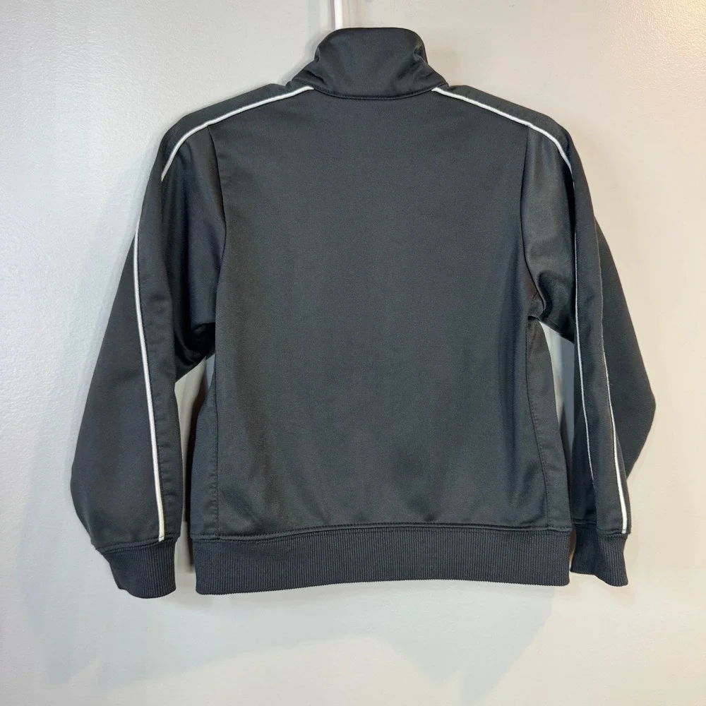 Nike Track Jacket Kids 3T Gray White‎ Swoosh Zip Up Activewear Performance Wear
